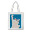 Cartoon Cat Cute Women Kawaii Shopper Bag Fashion Literary Aesthetic Handbag Large Capacity Female Foldable Handbag Canvas Bag