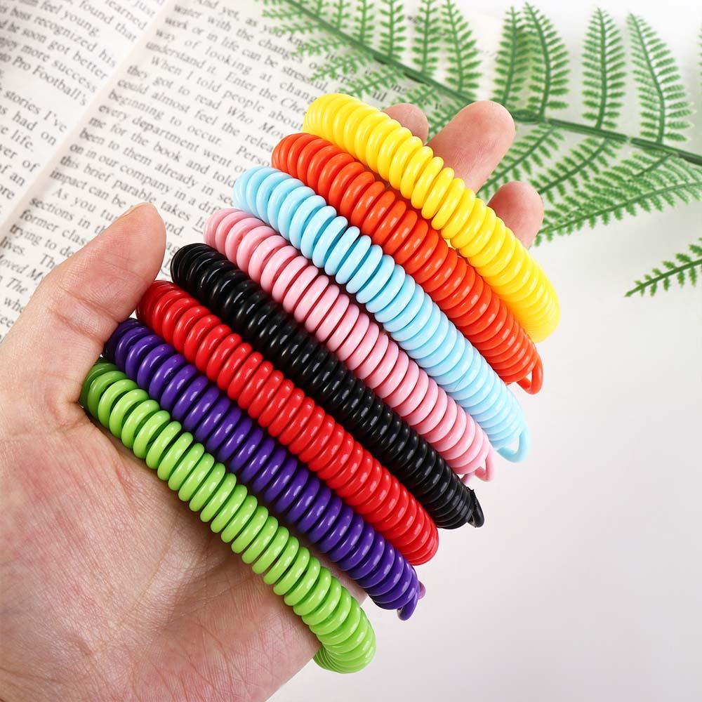 Tags Luggage Tags Labels Key Chains Stretchy Coil Bracelet Spring Key Hooks Keyring Spring Keychain