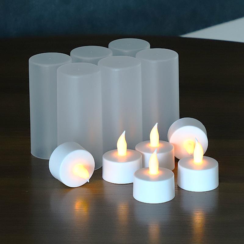 Wedding Bar Dinner Decoration Led Tea Light Candle Led Flameless Flickering Candles Tea Lights Rechargeable Led Candle Light