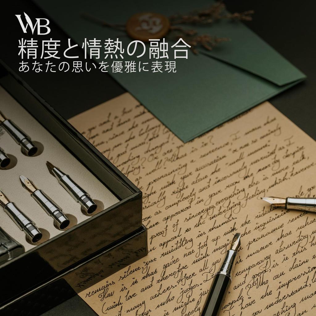 Wordsworth Black Calligraphy Pen Gift Ink 6 Ink Ink Refill 6 Replacement Premium Smooth Writing Pen & Set, Bottle, Cartridges, Converter, Nibs,