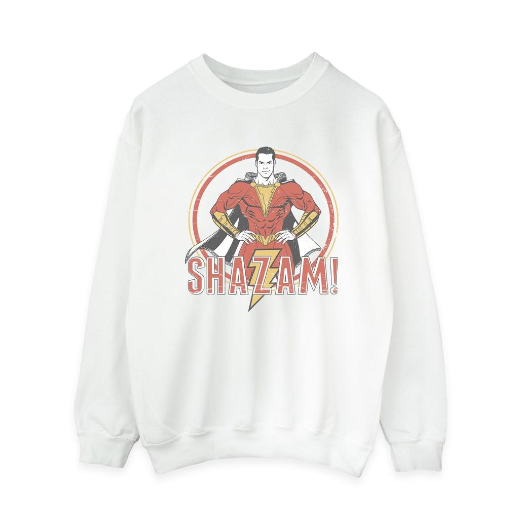 DC Comics Womens/Ladies Shazam Retro Circle Distressed Sweatshirt