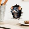 Забавная наклейка со сценой животных 3D Пробивающий стену Декаль с мышью, Милая наклейка с крысой, Самоклеящийся съемный арт-декор для дома, окна (для помещений и улицы)