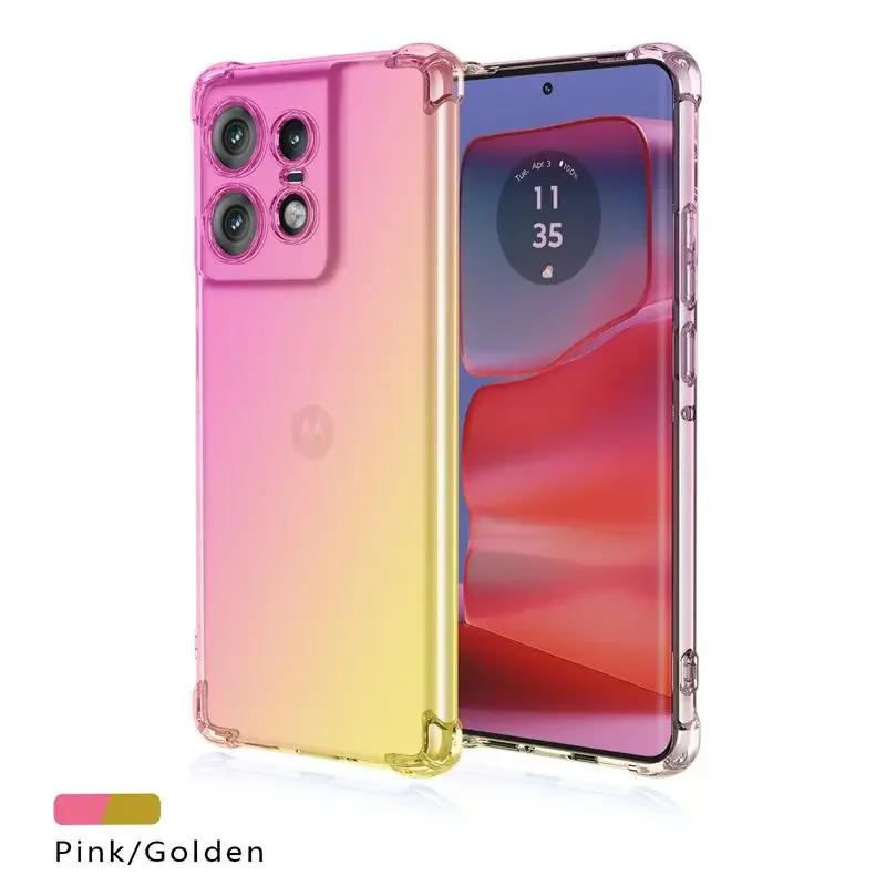 Transparent Gradient TPU Case for Motorola Moto G75 G85 G35 G55 5G Four Corners Shockproof Airbags Soft Silicone Cover for Moto G84 G54 G34 G04