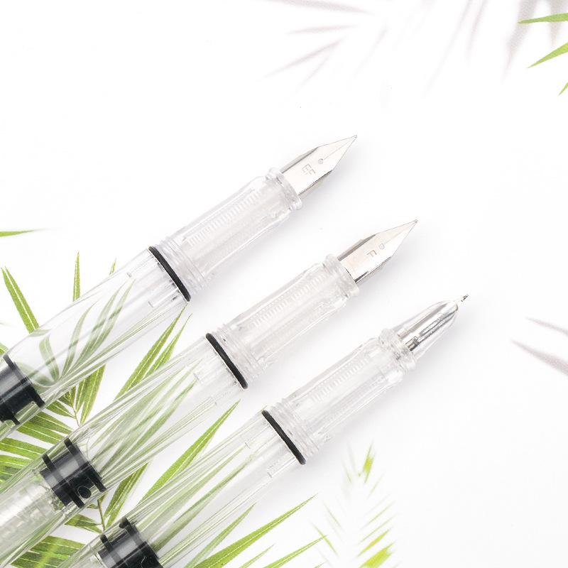 Прозрачная тонкая золотая перьевая ручка с изогнутым пером - ручка для каллиграфии с тонким пером для студентов