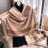 Winter Luxury Brand Two-Sided Jacquard Scarf Pashmina Cashmere Warm Thicken Pashmina Shawl Coldproof Windproof Blanket New