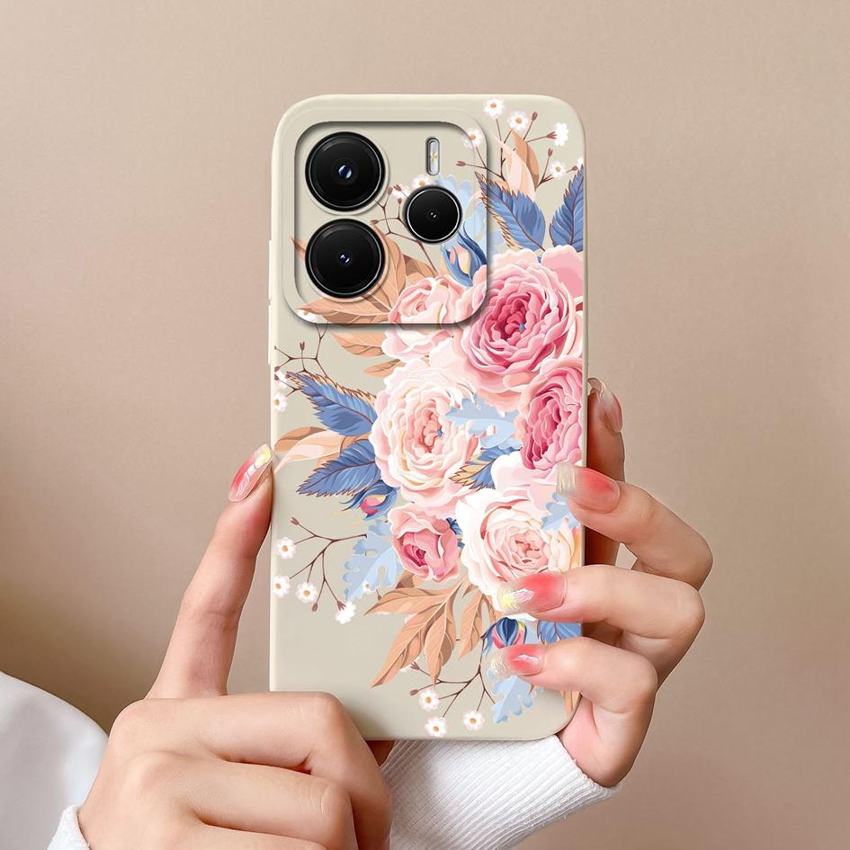 Чехол для телефона Redmi Note 11 12 14 12S 12R 12Turbo 11S 11E 11T 14S Pro Plus 4G 5G Роскошный цветочный жидкий силиконовый защитный чехол для камеры для Redmi Capa