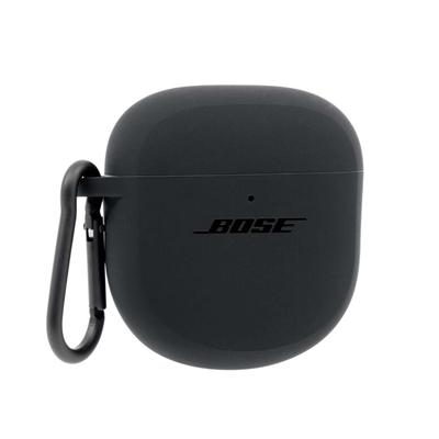 Силиконовый чехол для наушников Bose QuietComfort Earbuds II Защищает Bose QC Earbuds II с алюминиевым карабином, тройной черный