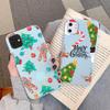 Рождественский Мультяшный Чехол для Телефона на Новый Год для iPhone 14 11 12 13 Mini Pro Xs Max 8 7 6 6S Plus X XR Однотонный Конфетный Цвет