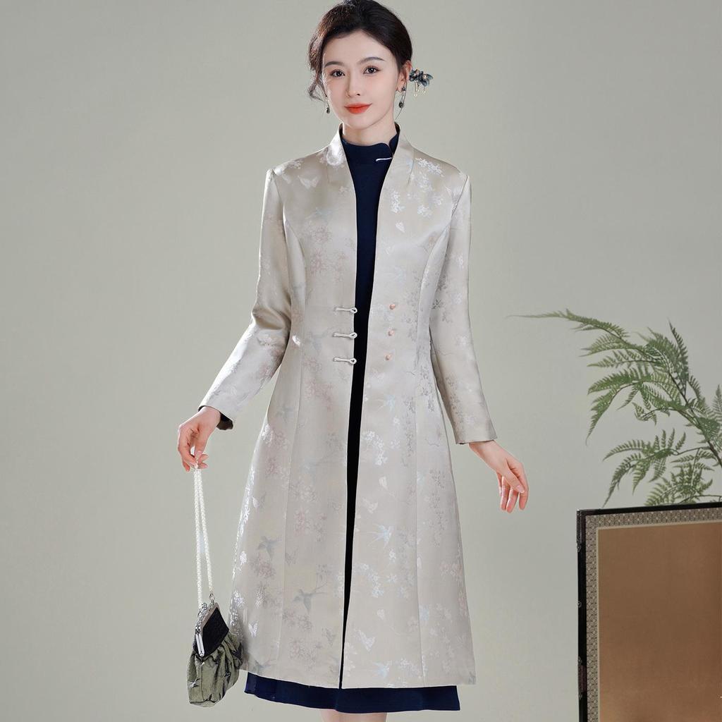 Showguan Tang 2025 Autumn/Winter Retro Chinese Cheongsam Windbreaker Coat