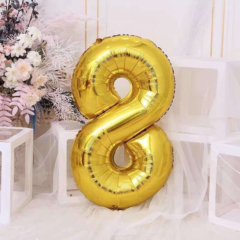 32-Inch Golden Digital Balloon Photo Boys And Girls Children Birthday Baby Party Scene Decoration