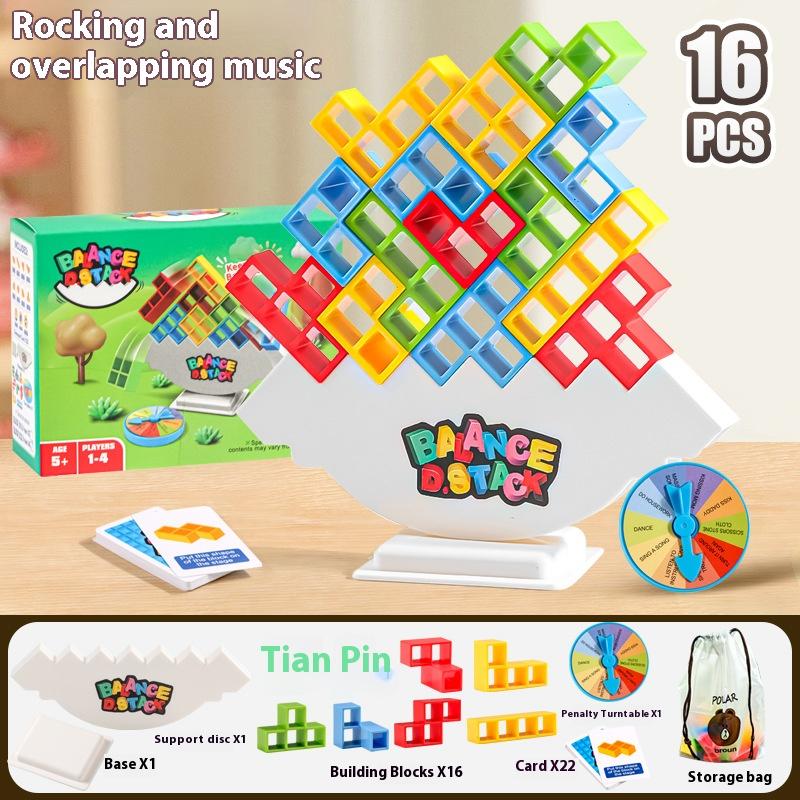 Балансировочная игра качающаяся стека высокая русская строительная стопка блоков музыкальная детская концентрация настольная игрушка