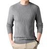 Autumn and Winter New Round Neck Casual Waffle Knitted Sweater Young Men's Business Backing Sweater Men's Clothing