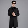 Зимнее пальто из двухстороннего кашемира от известного бренда, мужская куртка средней длины, утепленная подкладка, высококачественное шерстяное шерстяное пальто