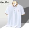Роскошная мужская футболка-поло с коротким рукавом RogueWave, новая, высококачественная, из шелка и хлопка, дышащая, футболка Paul, модная, повседневная, мужская одежда