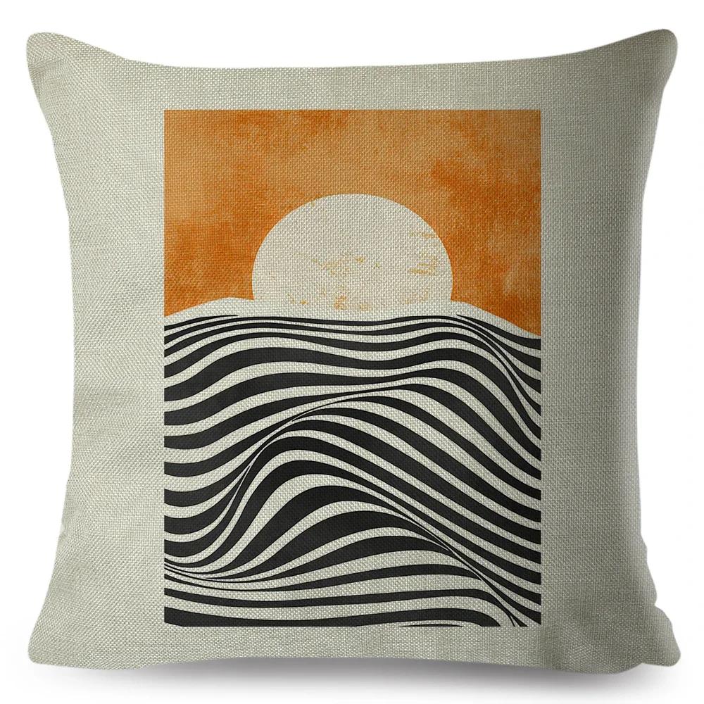 Nordic Polyester Throw Pillow Case for Sofa Minimalist Color Block Double Print Cushion Cover Decor Bauhaus Modern Pillowcase