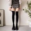 Черный вязаный эластичный носок выше колена ботинки женские осень зима 2025 новые с круглым носком на платформе ботфорты для женщин