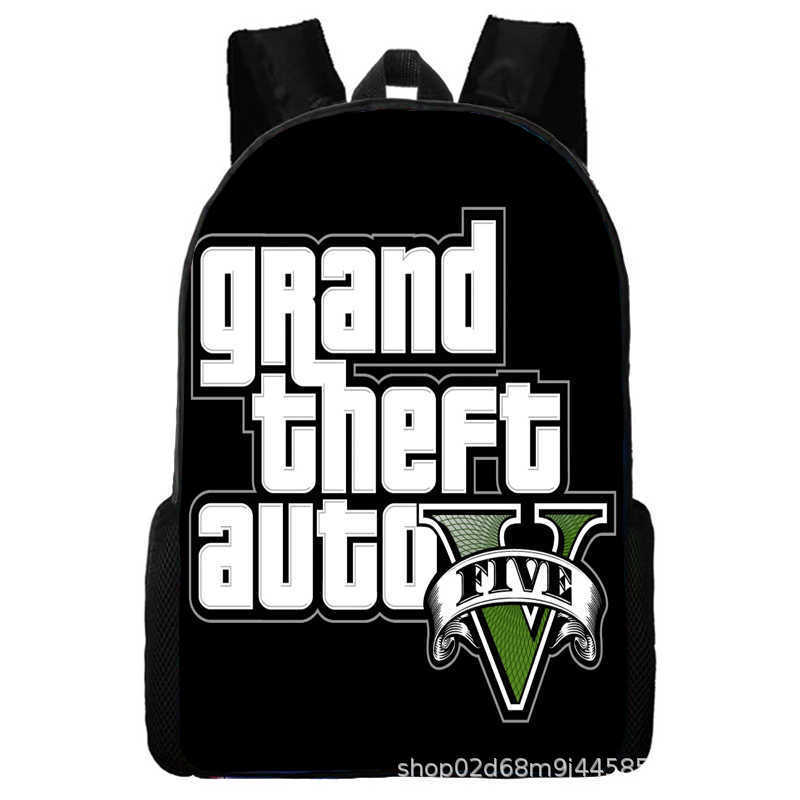 Grand Theft Auto Grand Theft Auto Периферийная Анимация Рюкзак Мужские и Женские Школьные Сумки