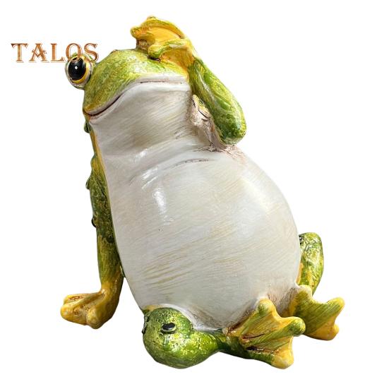 Садовая зеленая лягушка, статуэтка лягушки, не говорящая, не слышащая, не видящая, смоляная скульптура животного, украшение для внутреннего и наружного двора, газона, орнамент