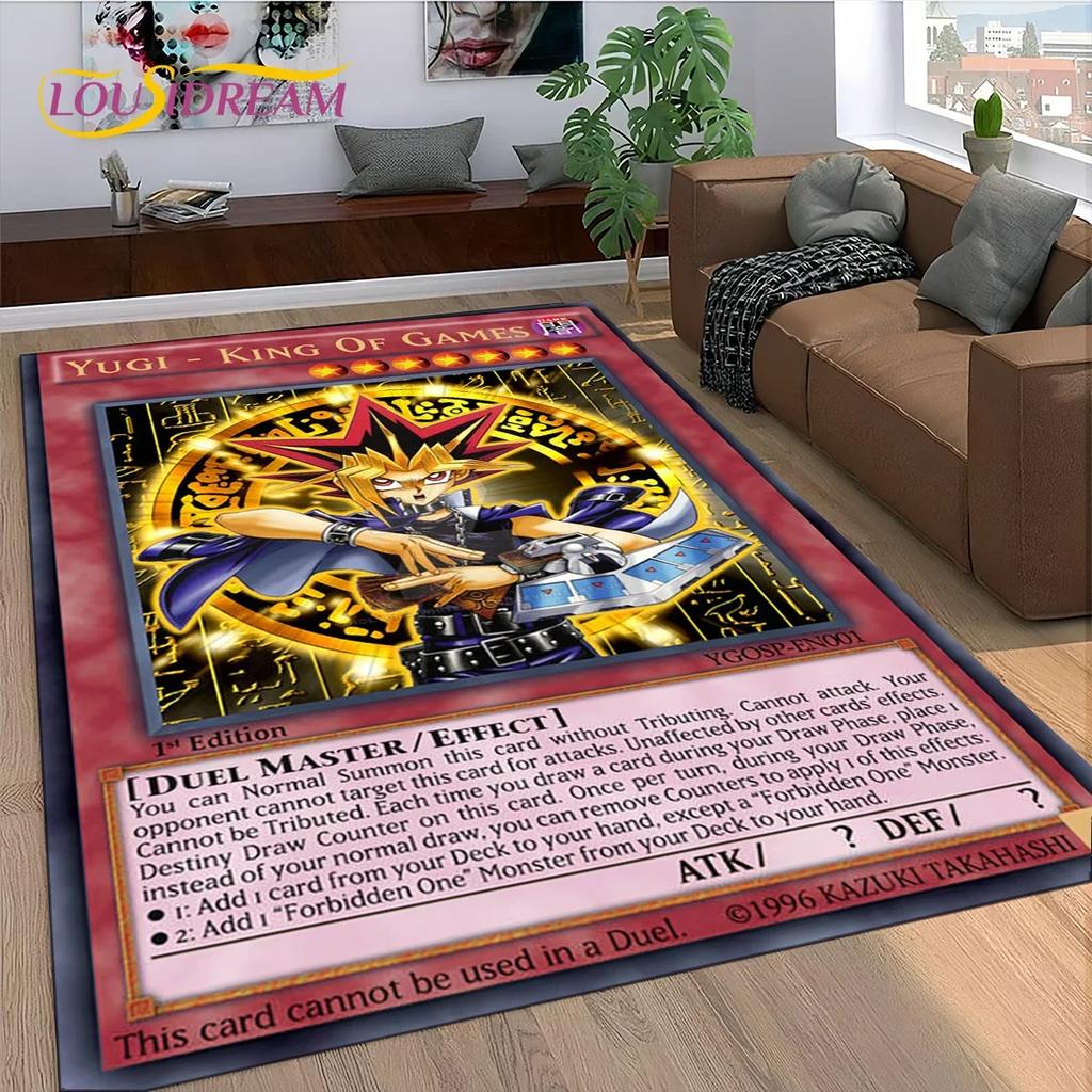 2025 New Yu-Gi-Oh Blue Eyes Dragon Monster Gold Card Cartoon Game Carpet Rug for Bedroom Living Room Home Sofa,Decor Floor Mat