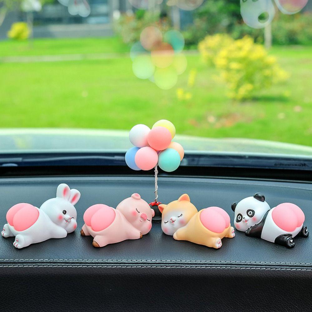 Panda Pig Car Ornaments Cute Cartoon Decorative Accessories Car Interior Ornaments Car Decoration