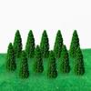 10Pcs Model Green Trees Ornament Layout Pretend Play Toy Scale Railway Fairy Garden
