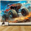 Aurace oversized monster truck background banner, for birthdays, anniversaries, indoor/outdoor use, and party backgrounds