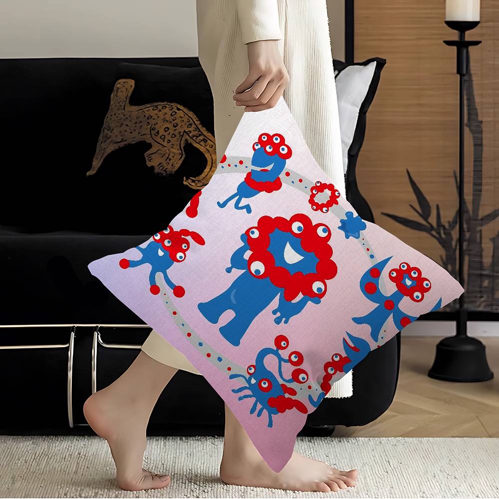 Cartoon M-Myaku-Myaku Cushion Cover Inches Farmhouse Decor Home Throw Pillow Covers For Couch Decorations