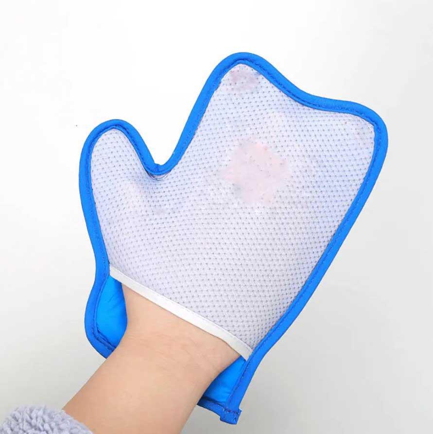 Перчатка двусторонняя для удаления статической шерсти питомцев - Щетка для чистки шерсти кошек