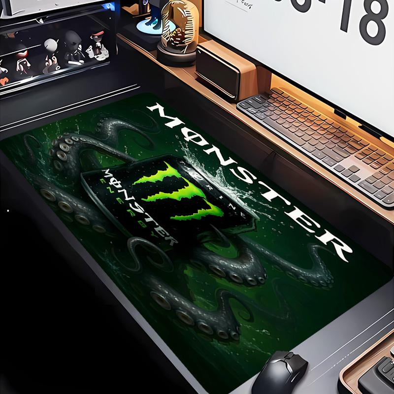 Премиум-коврик для мыши Monster Energy LOGO, противоскользящий, с прошитыми краями, прочный резиновый материал, для рабочего стола и игр, отличный подарок