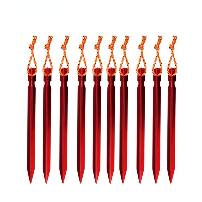 18cm Aluminum Alloy Tent Pegs with Rope Stake Camping Hiking Equipment Outdoor Traveling Tent Accessories