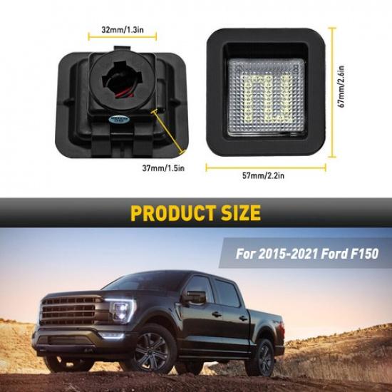 LED Clear License Plate Bumper Rear Tag Lights For 15-21 Ford F-150 F150 Pickup