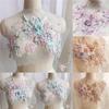 DIY 3D Lace Flowers Clothing Accessories Embroidery Tulle Applique Bead Cloth Patch Bride Wedding