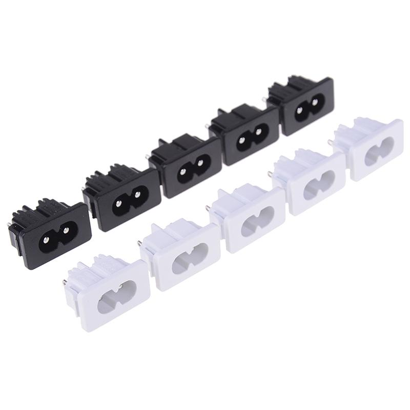 5Pcs Ac250V 2.5A Iec320 C8 Male 2 Pins Power Inlet Socket Connector