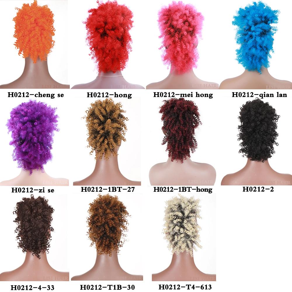 MISS WIG Синтетический вьющийся парик ирокез с заколкой для наращивания волос, пышный хвост с челкой, мягкий вьющийся парик ирокез