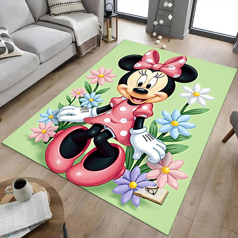 Minnie Mouse Garden Carpet For Playroom Bedroom Living Room Sofa Home Decorkids Game Area Rug Nonslip Floor Mat