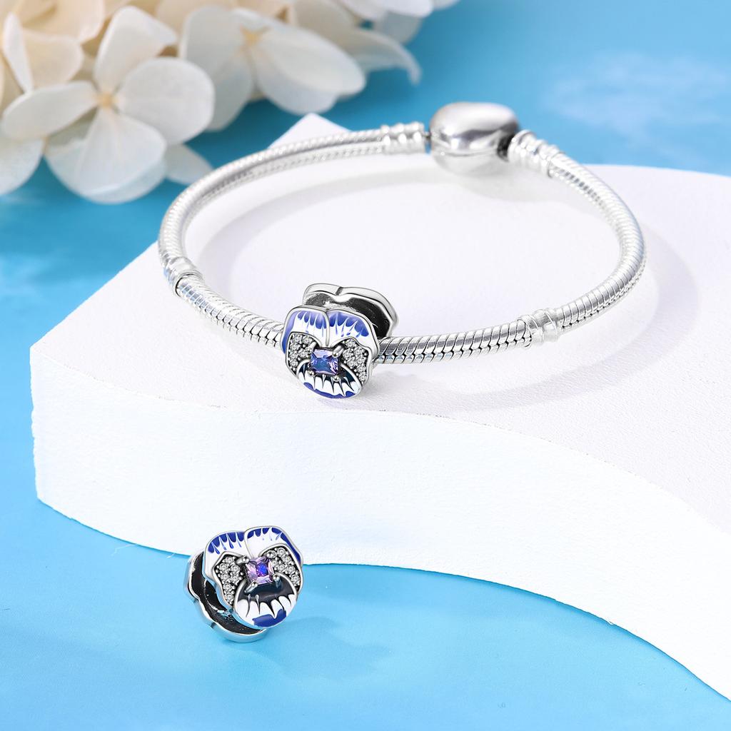 New 925 Silver Butterfly Flower Thread Safety Bead Fixed Clip Buckle Beaded Bracelet Accessories Jewelry Gift