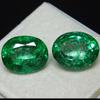 Natural Green Emerald Loose Gemstone 12 ct Oval Shape Pair for Jewelry Making and Gem Collections