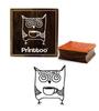 Printtoo Owl With Coffee Cup Design Diary Card Square Wooden Rubber Stamp-2 X 2