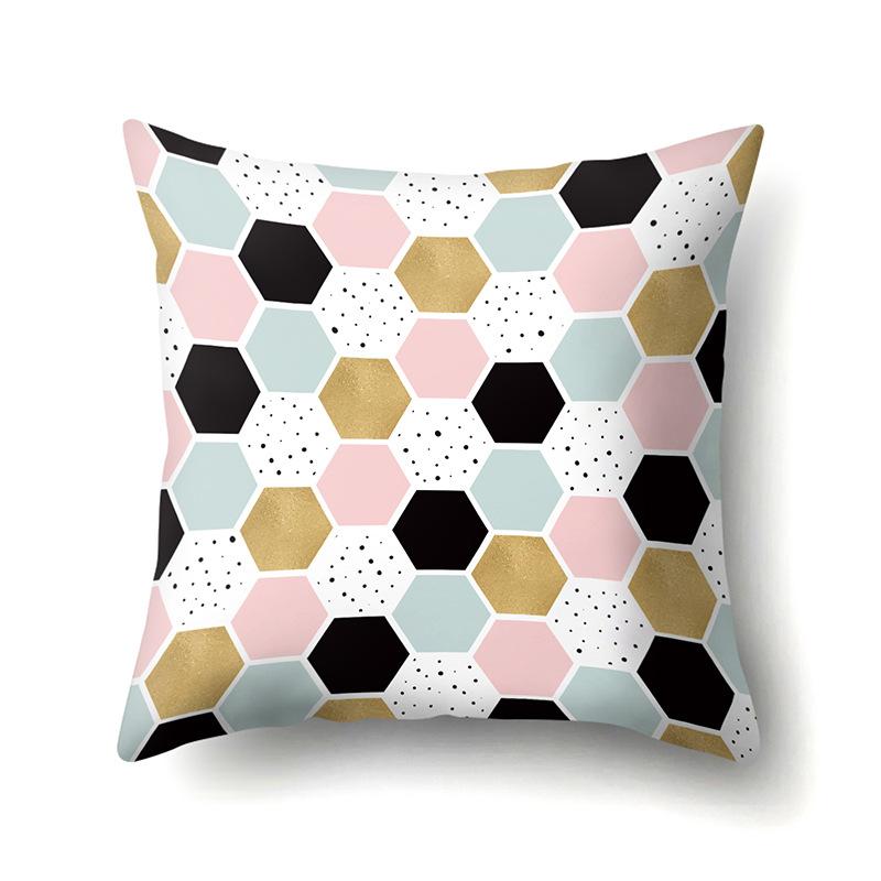 Ins Style Abstract Creative Polyester Pillow Case Car Decoration Home Printed Bedside Cushion Cover Pillow Case