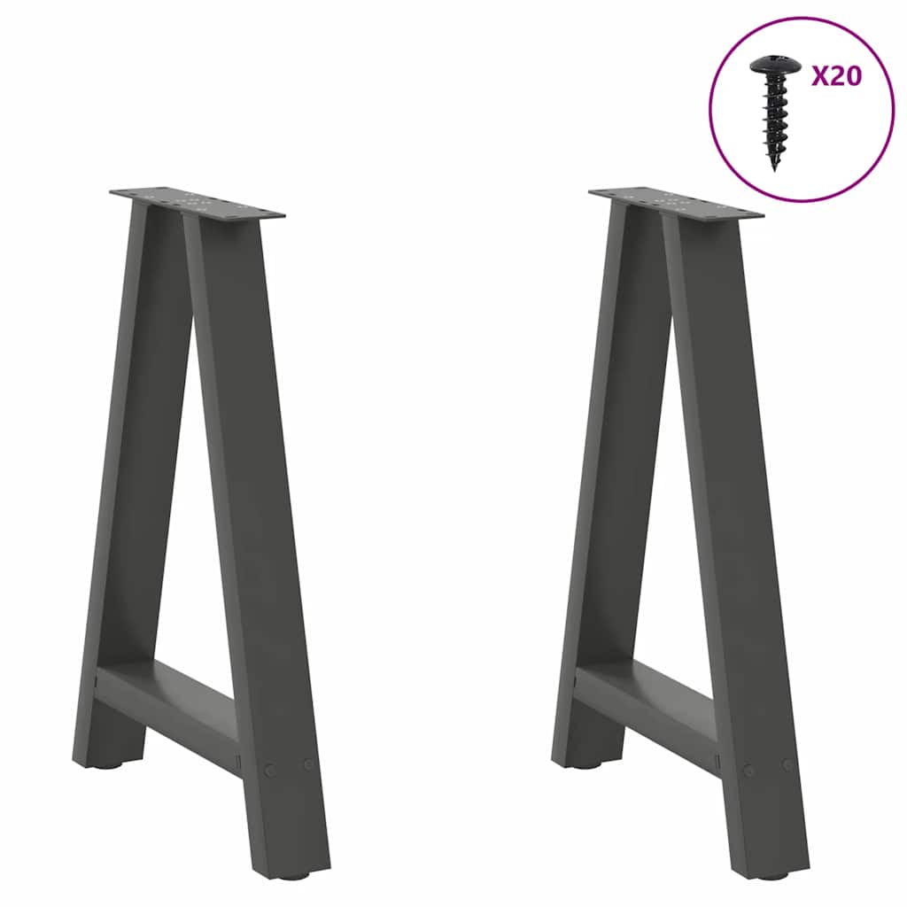 Vidaxl Nogi Do Stolika Kawowego, 2 Szt., Antracyt, 50X(72-73) Cm, Stal