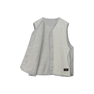 Y-3 Спортивный флисовый жилет унисекс свободного кроя с V-образным вырезом и однобортной застежкой, колор-блок, молочный HZ8820