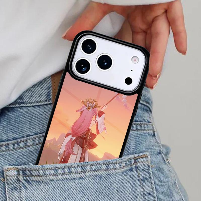 Чехол для телефона Genshin Impact Яэ Мико для iPhone 16e 15 14 13 12 17 Pro Max Plus Air 17pro Чехол Coque