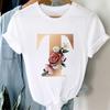 Woman Tshirts 26 Letter Customization T-Shirt Ladies Fashion Top Female Tees Casual T Shirt Summer Short Sleeve Femme
