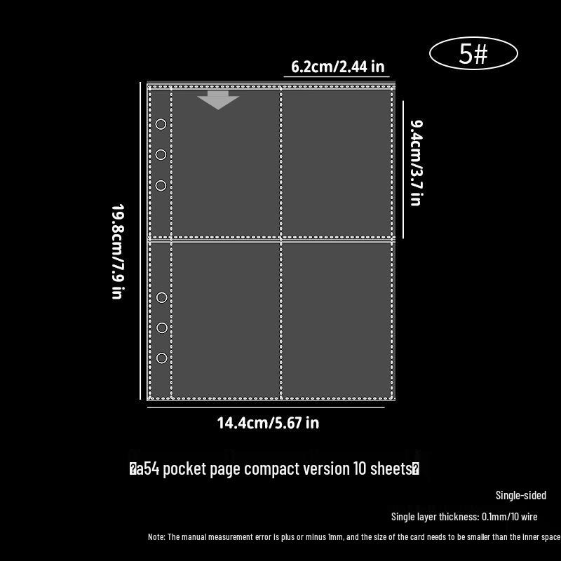 Компактный нескользящий прозрачный альбом для карточек формата А5 с 3-дюймовыми четырехлистными страницами для хранения небольших карточек