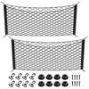 2Pcs Car Rear Cargo Net Adjustable Elastic Storage Organizer Net with Hanging Buckles Large Capacity Trunk Cargo Net for Car