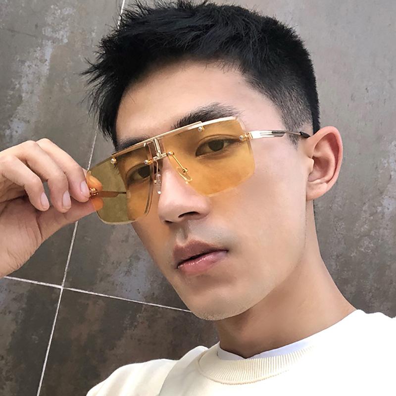 Солнцезащитные очки без оправы прямоугольной формы модные популярные женские мужские оттенки большие квадратные солнцезащитные очки для женщин мужчин летние для путешествий очки