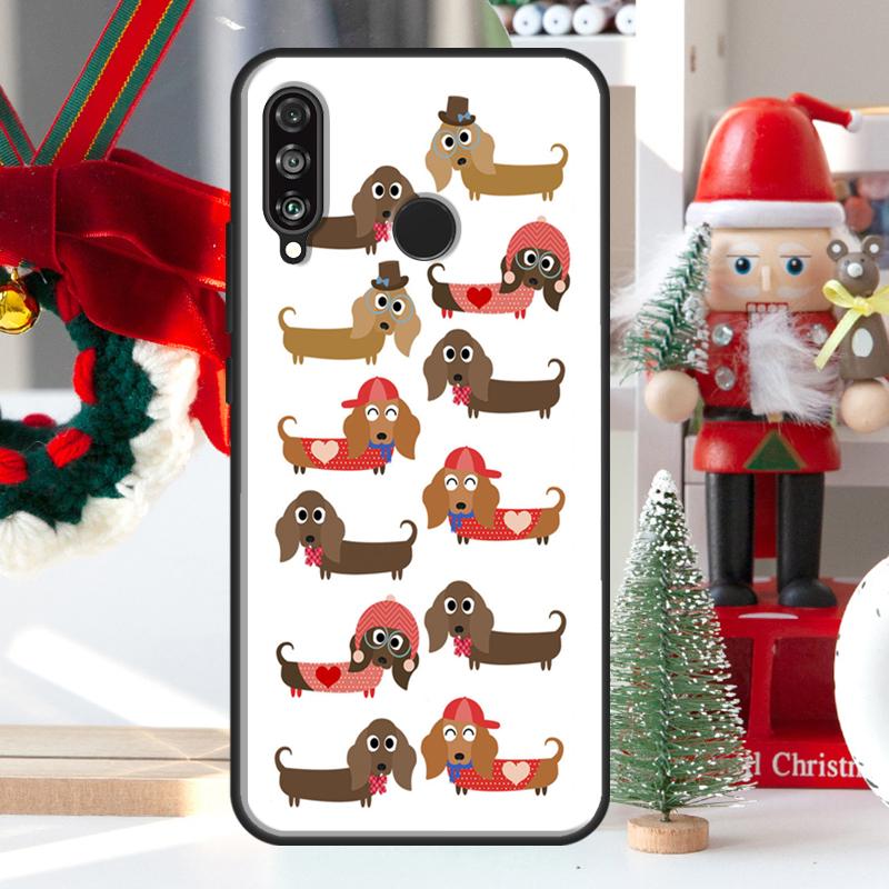 Cute Dachshund Sausage Dog For Huawei Nova 9 10 SE 11 Pro Y60 Y70 Y90 Y61 Y91 Y72 Y73 12i 11i 8i P20 P30 P40 Lite Case