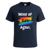 Woke up gay again graphic novelty funny mens tshirt party gift tee top