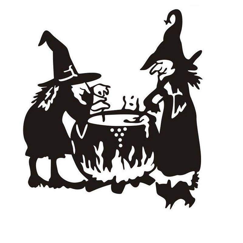 Removable Halloween Diy Wall Stickers With Fire Retardant Pvc Pumpkin Witch Decal