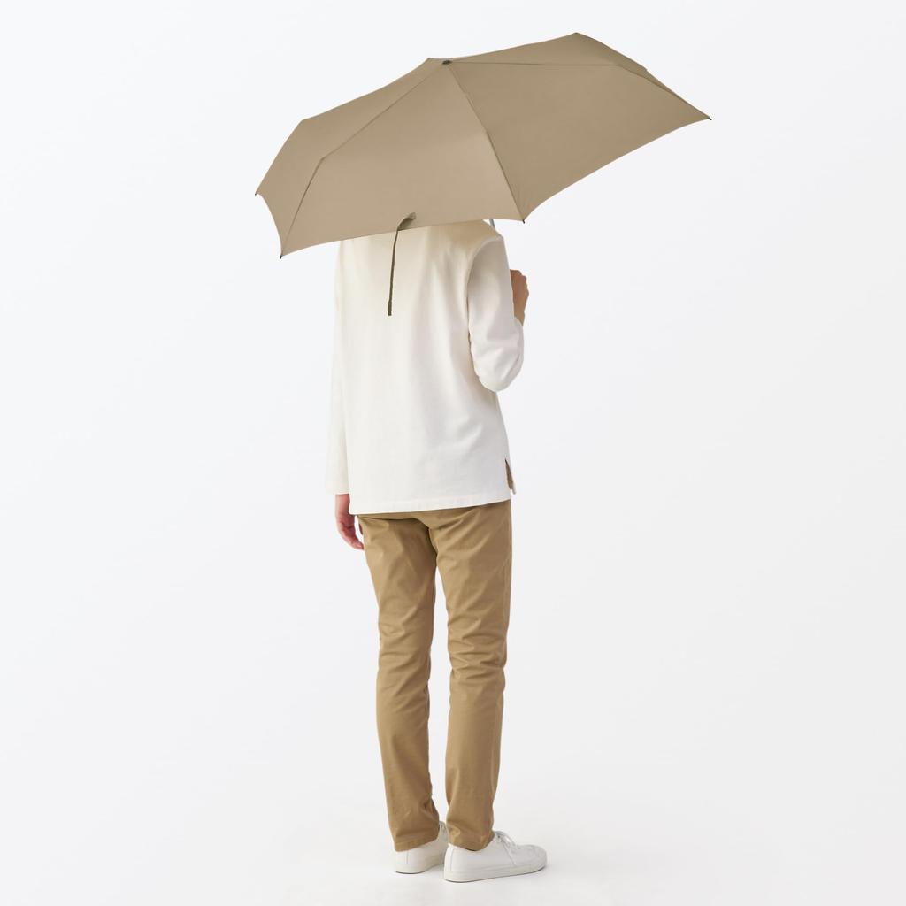 MUJI Складной зонт от солнца, унисекс, темный, длина спицы 60 см, от дождя, для взрослых, DEA53A5A, Бежевый,